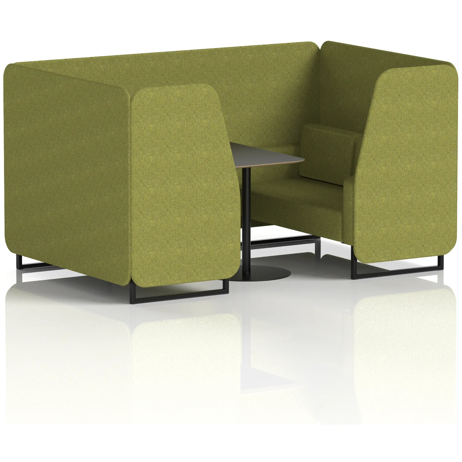 Brixworth Black Frame Office Privacy Booth with Table