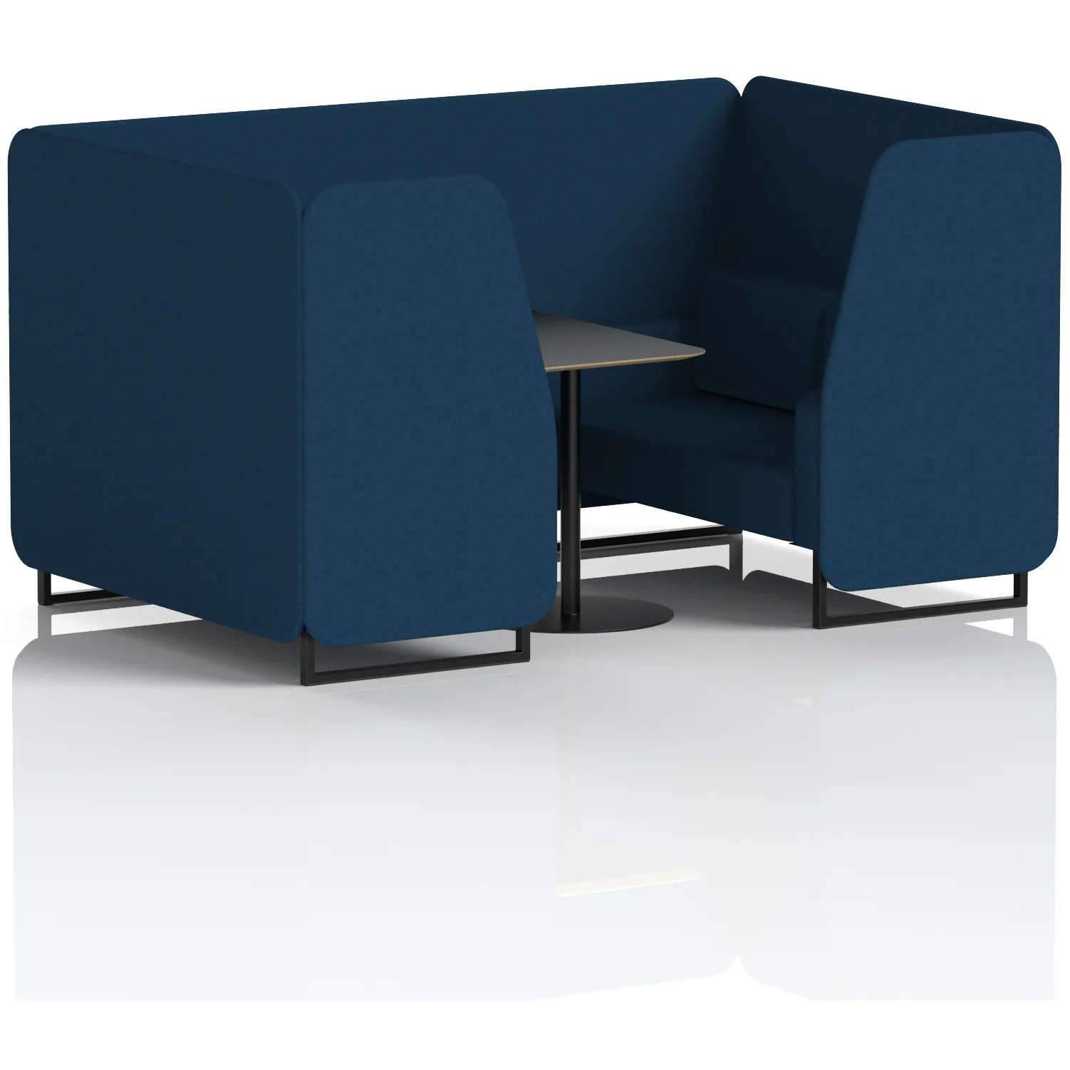 Brixworth Black Frame Office Privacy Booth with Table