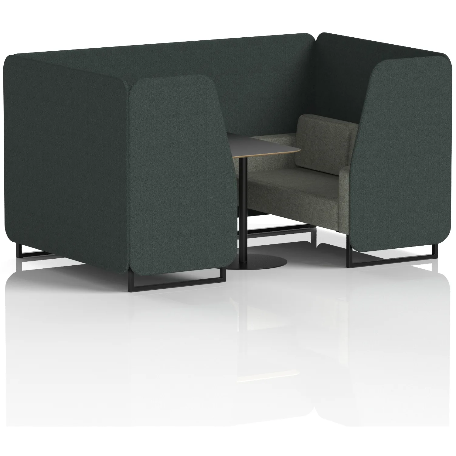 Brixworth Black Frame Office Privacy Booth with Table