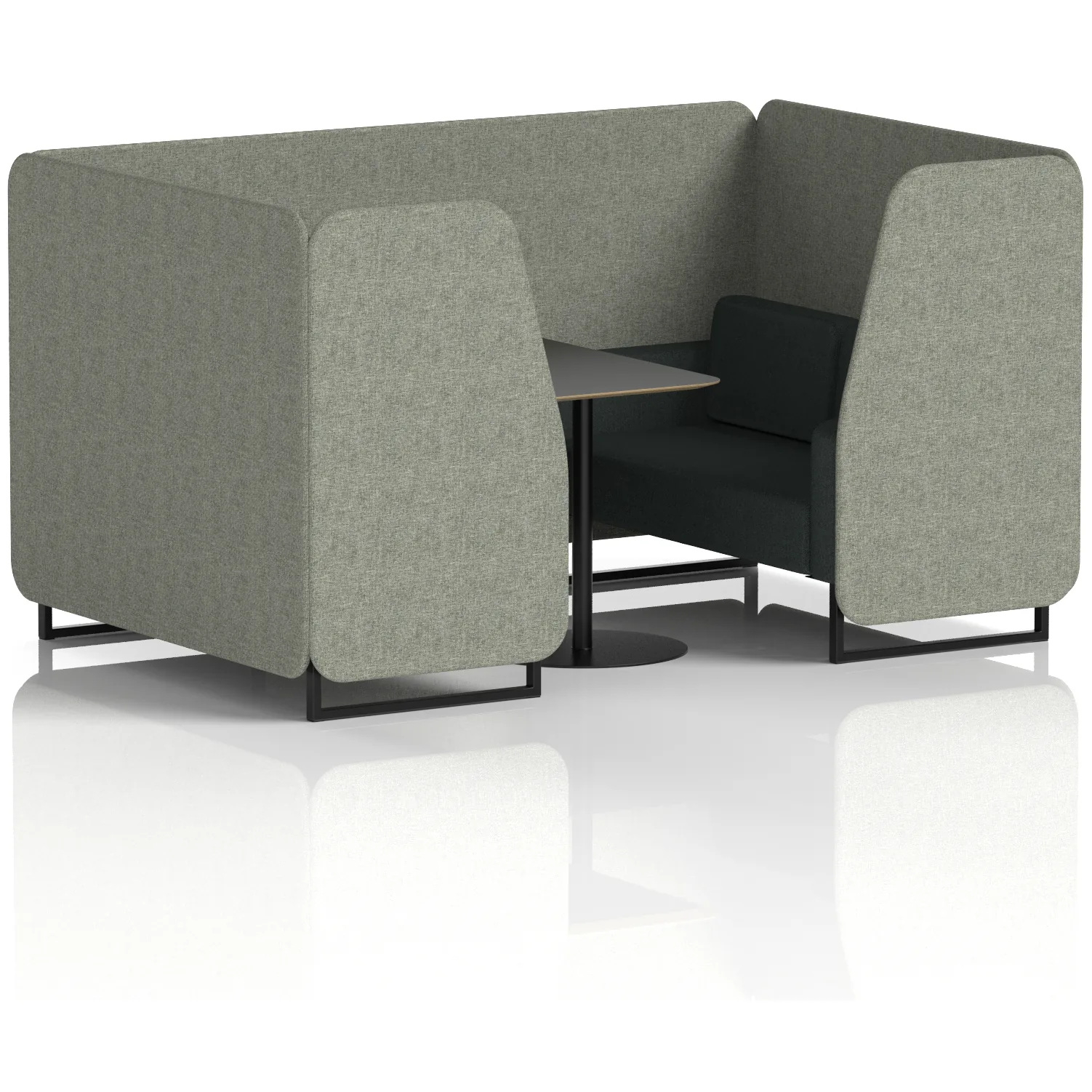 Brixworth Black Frame Office Privacy Booth with Table