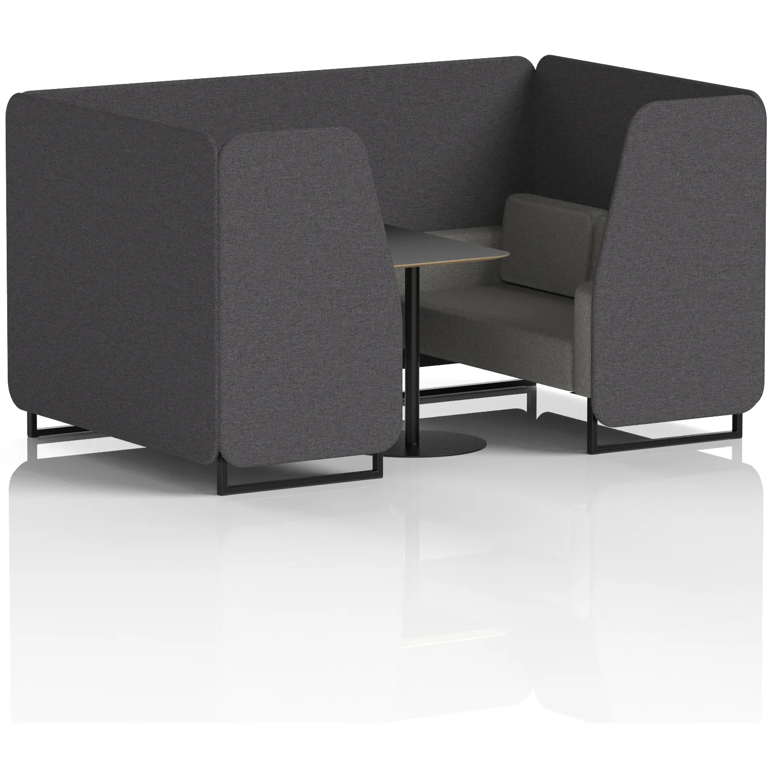 Brixworth Black Frame Office Privacy Booth with Table