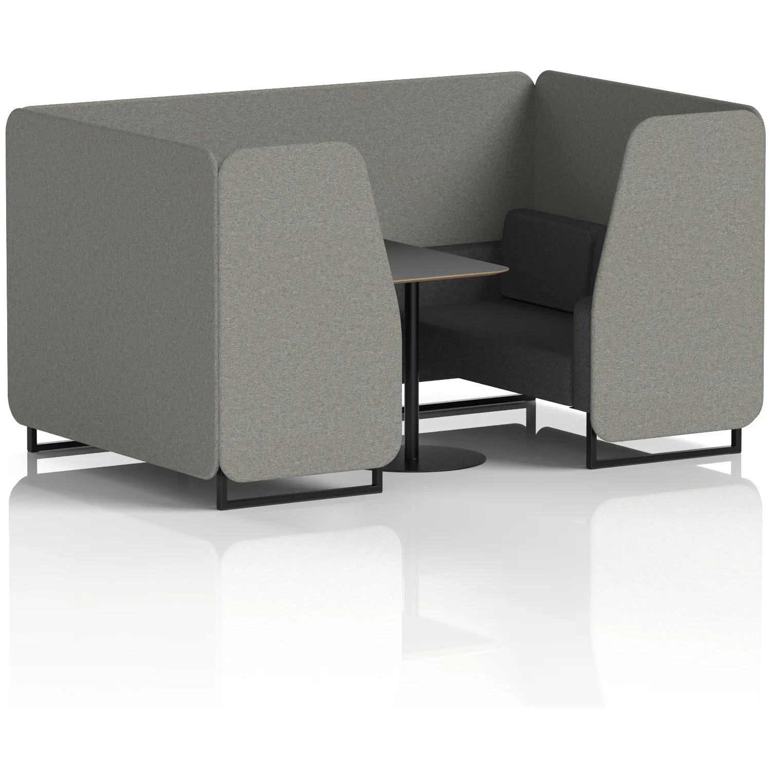 Brixworth Black Frame Office Privacy Booth with Table