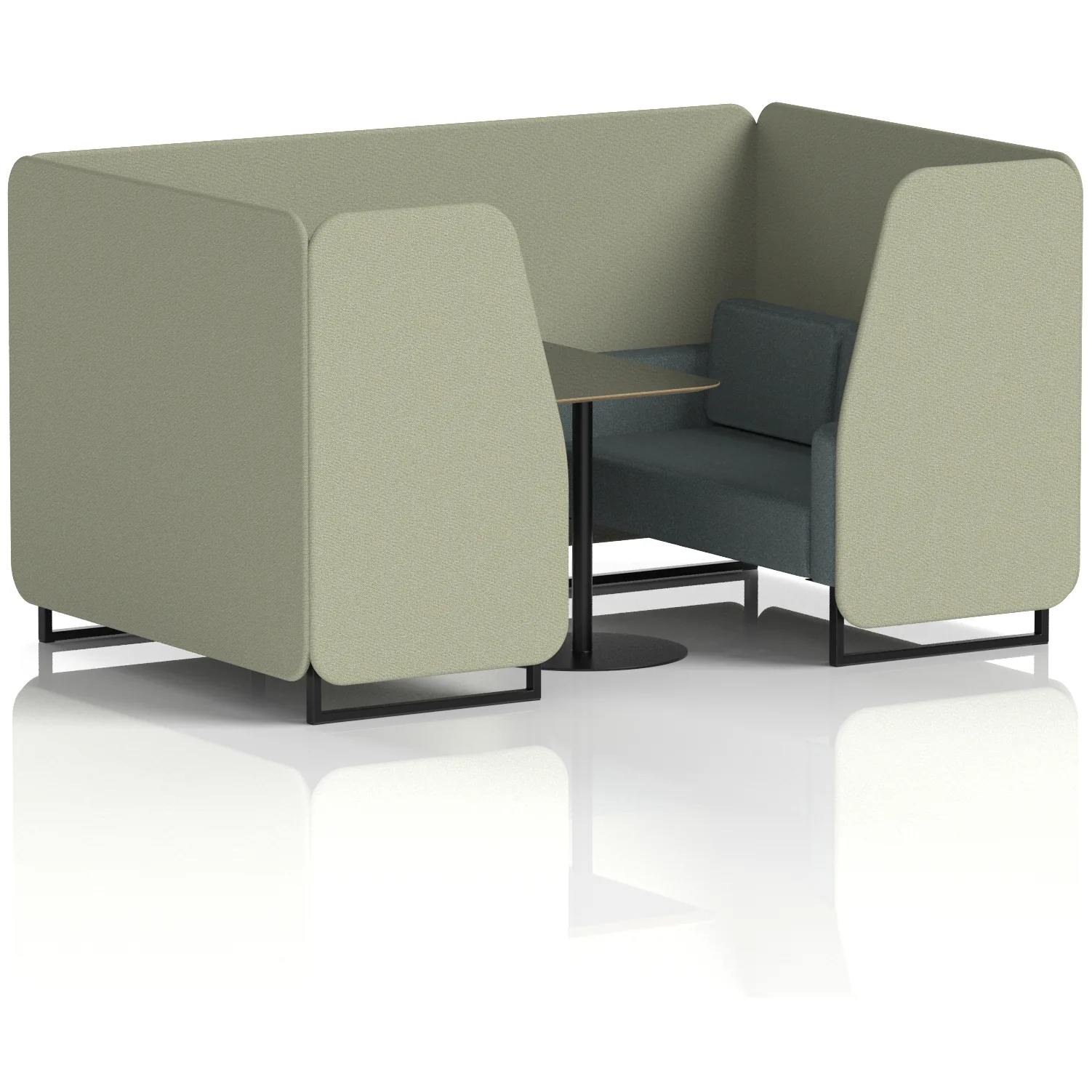 Brixworth Black Frame Office Privacy Booth with Table