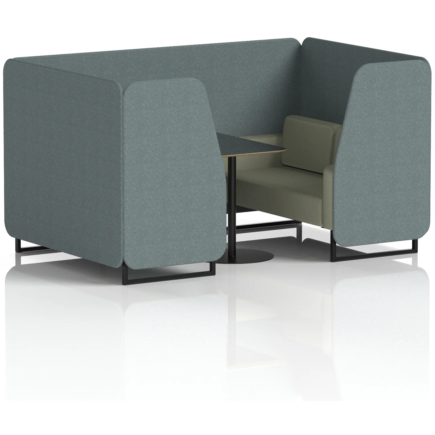Brixworth Black Frame Office Privacy Booth with Table