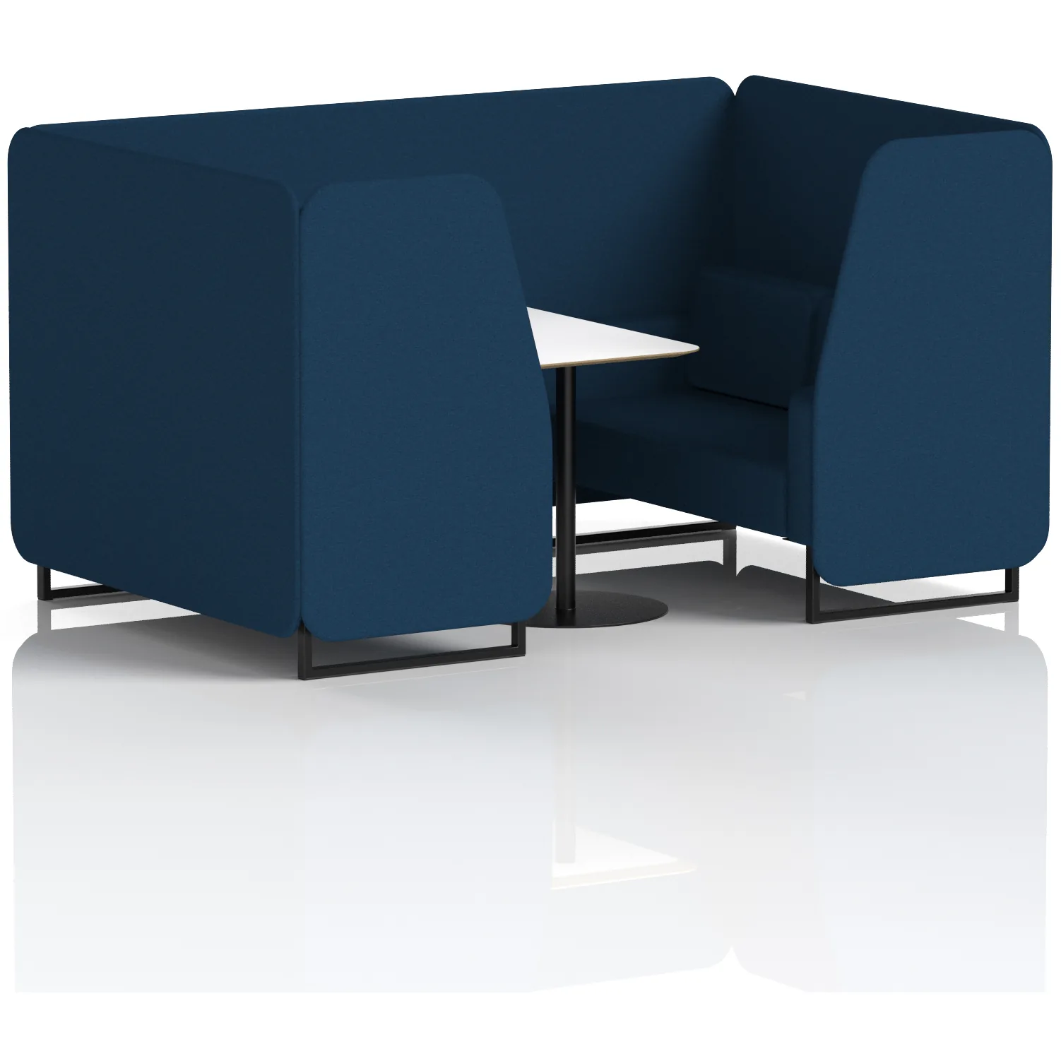 Brixworth Black Frame Office Privacy Booth with Table