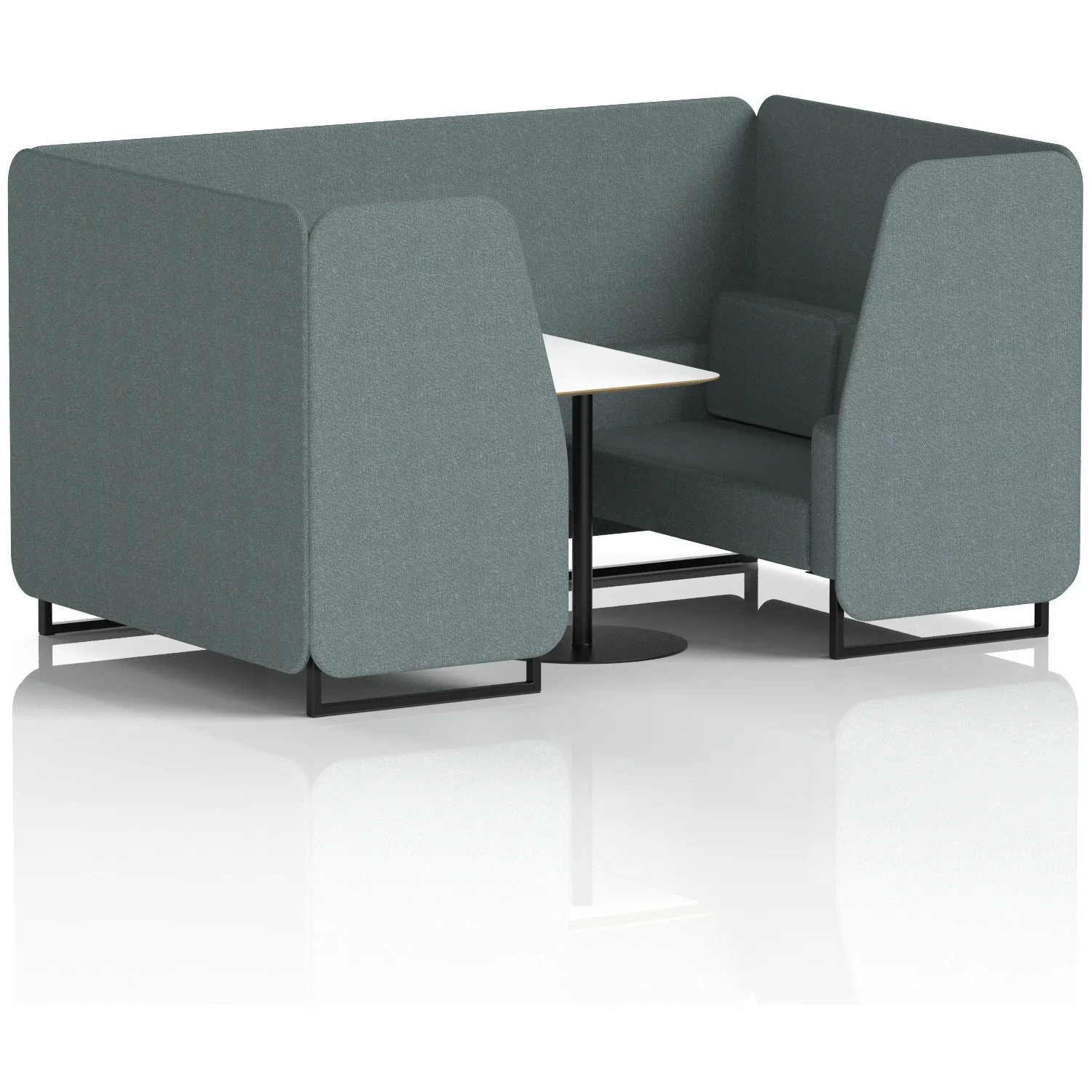 Brixworth Black Frame Office Privacy Booth with Table