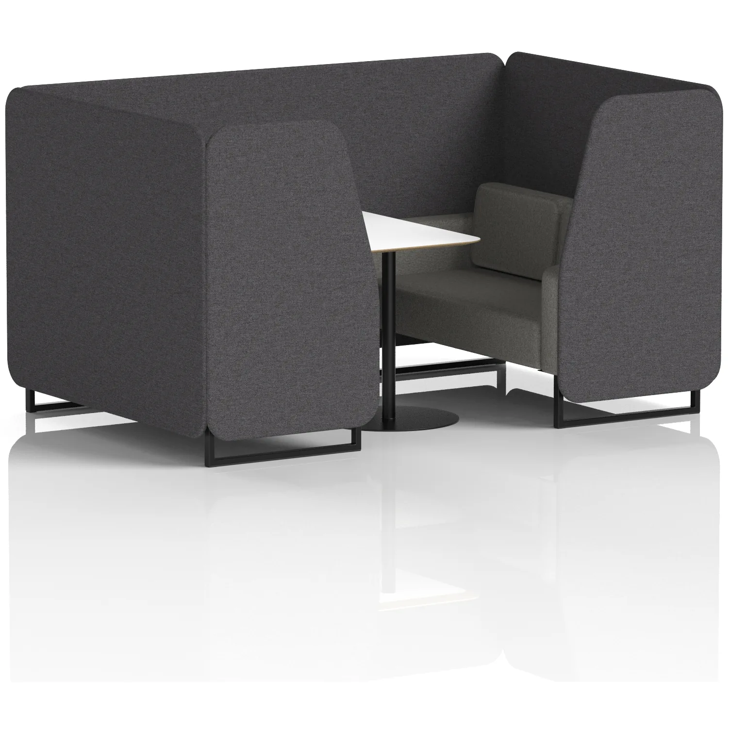 Brixworth Black Frame Office Privacy Booth with Table