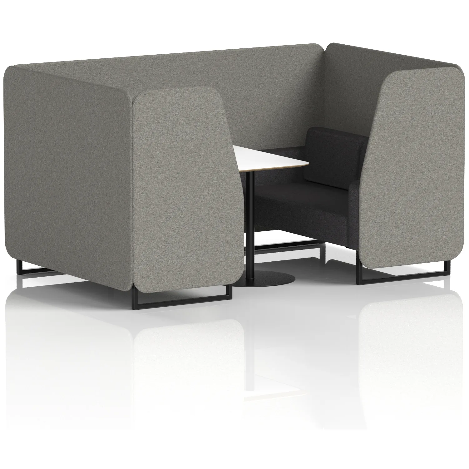 Brixworth Black Frame Office Privacy Booth with Table