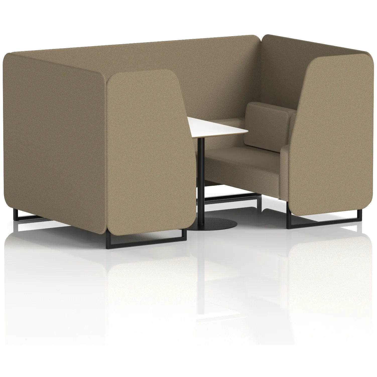 Brixworth Black Frame Office Privacy Booth with Table
