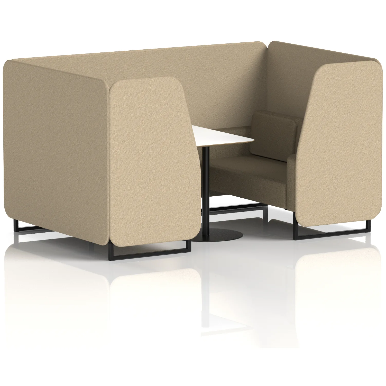 Brixworth Black Frame Office Privacy Booth with Table