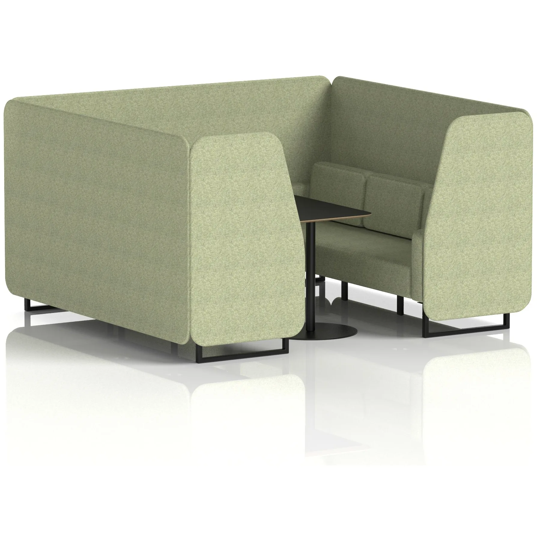 Brixworth Black Frame Office Privacy Booth with Table