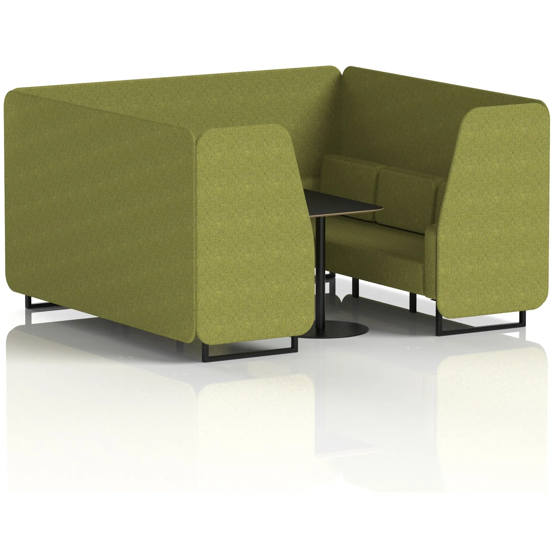 Brixworth Black Frame Office Privacy Booth with Table
