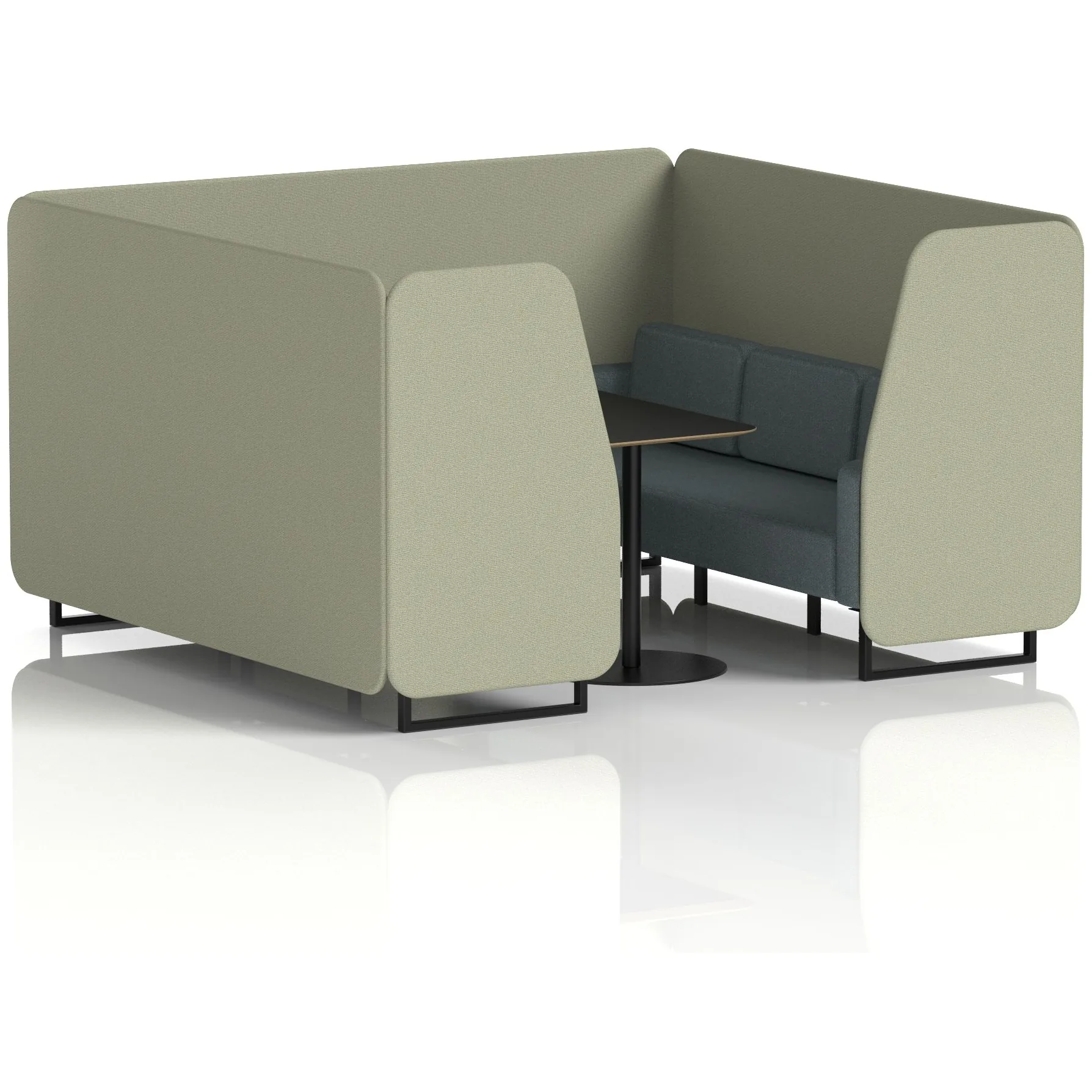 Brixworth Black Frame Office Privacy Booth with Table