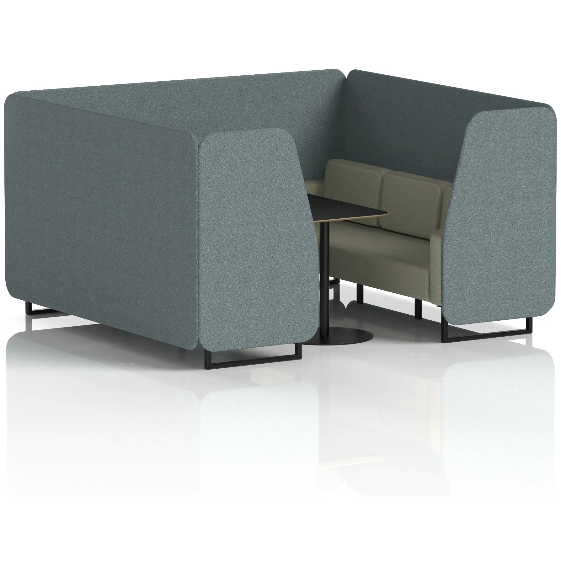 Brixworth Black Frame Office Privacy Booth with Table