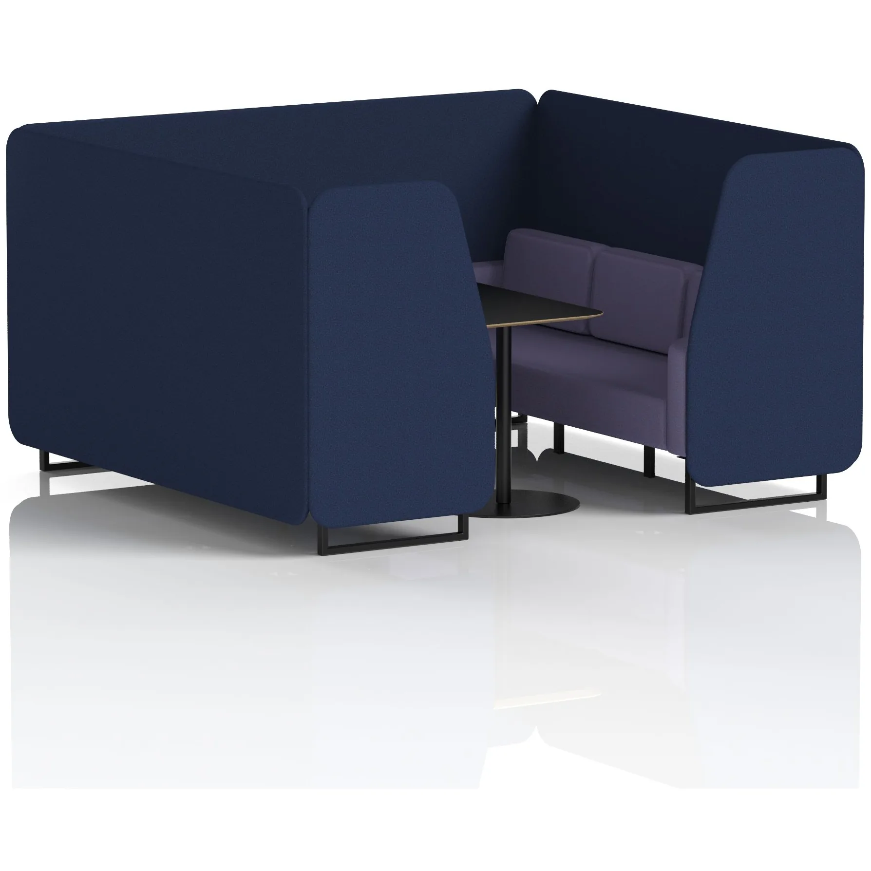 Brixworth Black Frame Office Privacy Booth with Table