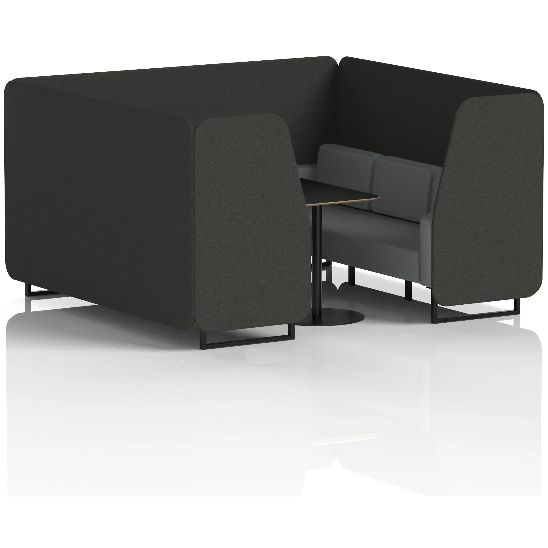 Brixworth Black Frame Office Privacy Booth with Table