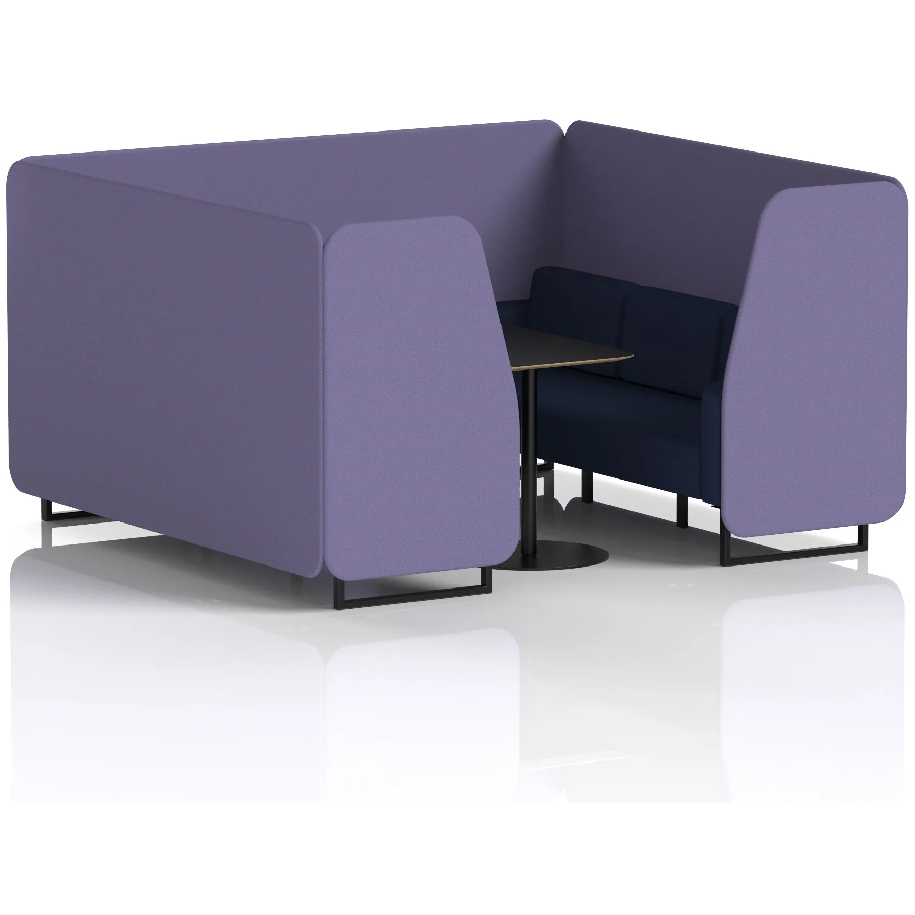 Brixworth Black Frame Office Privacy Booth with Table
