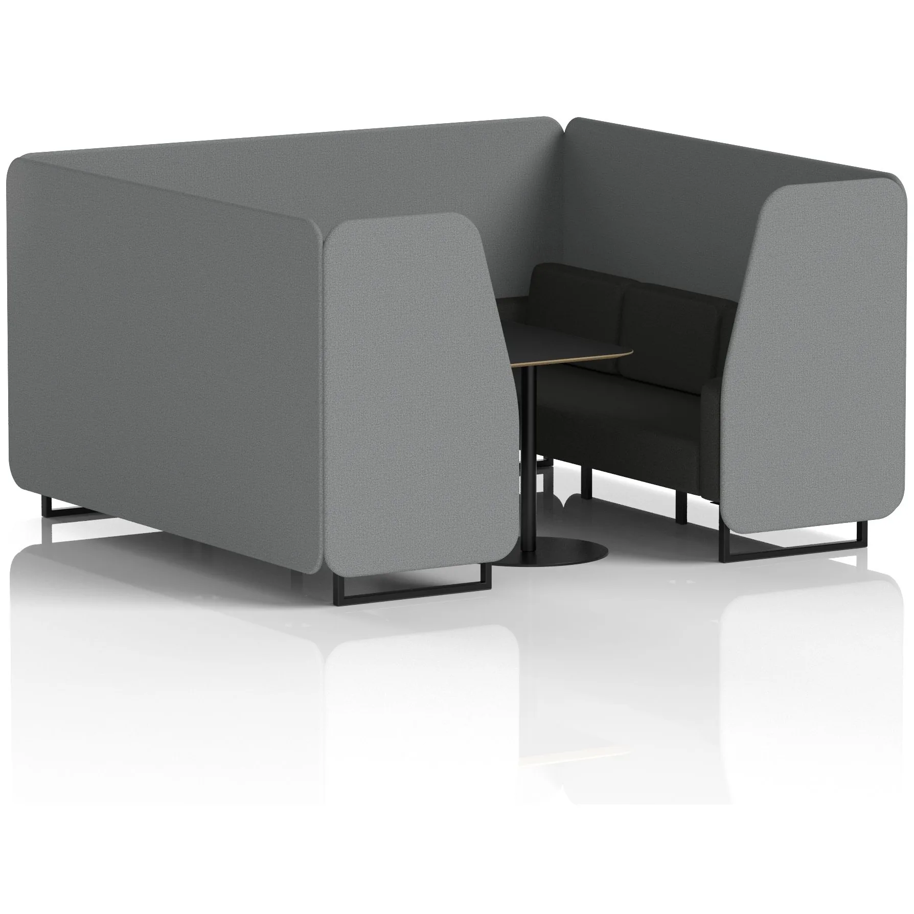 Brixworth Black Frame Office Privacy Booth with Table
