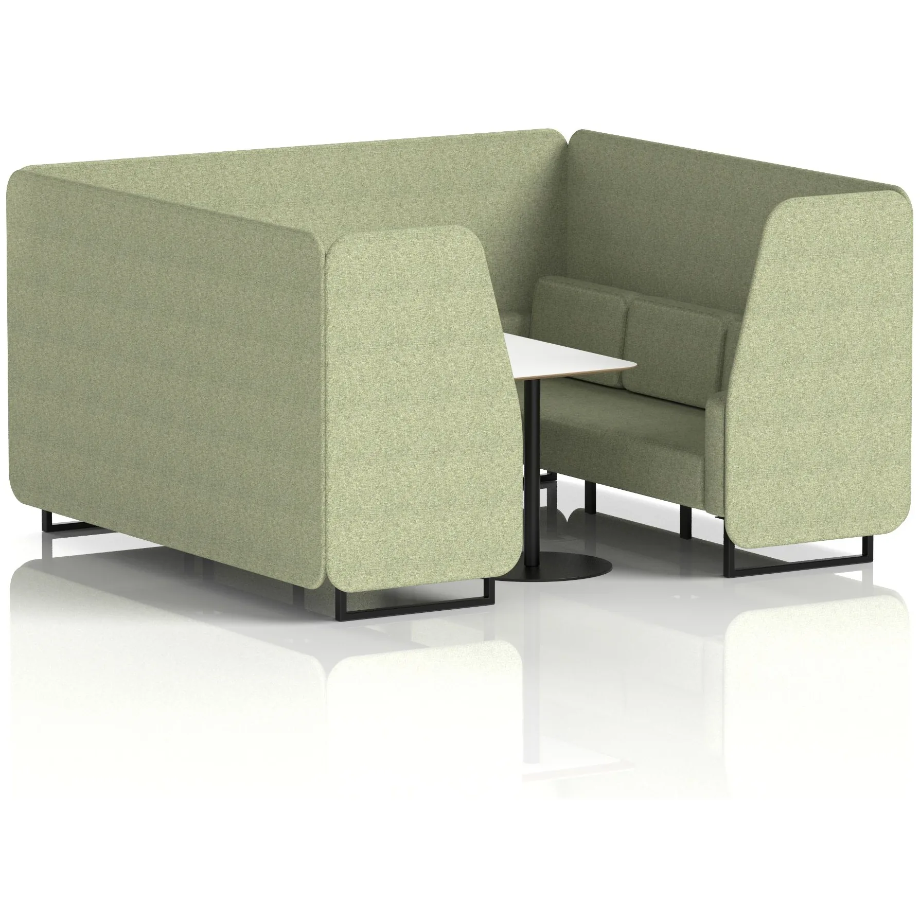 Brixworth Black Frame Office Privacy Booth with Table