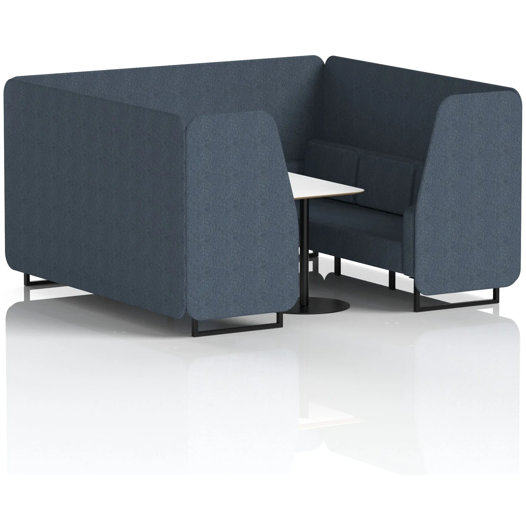 Brixworth Black Frame Office Privacy Booth with Table