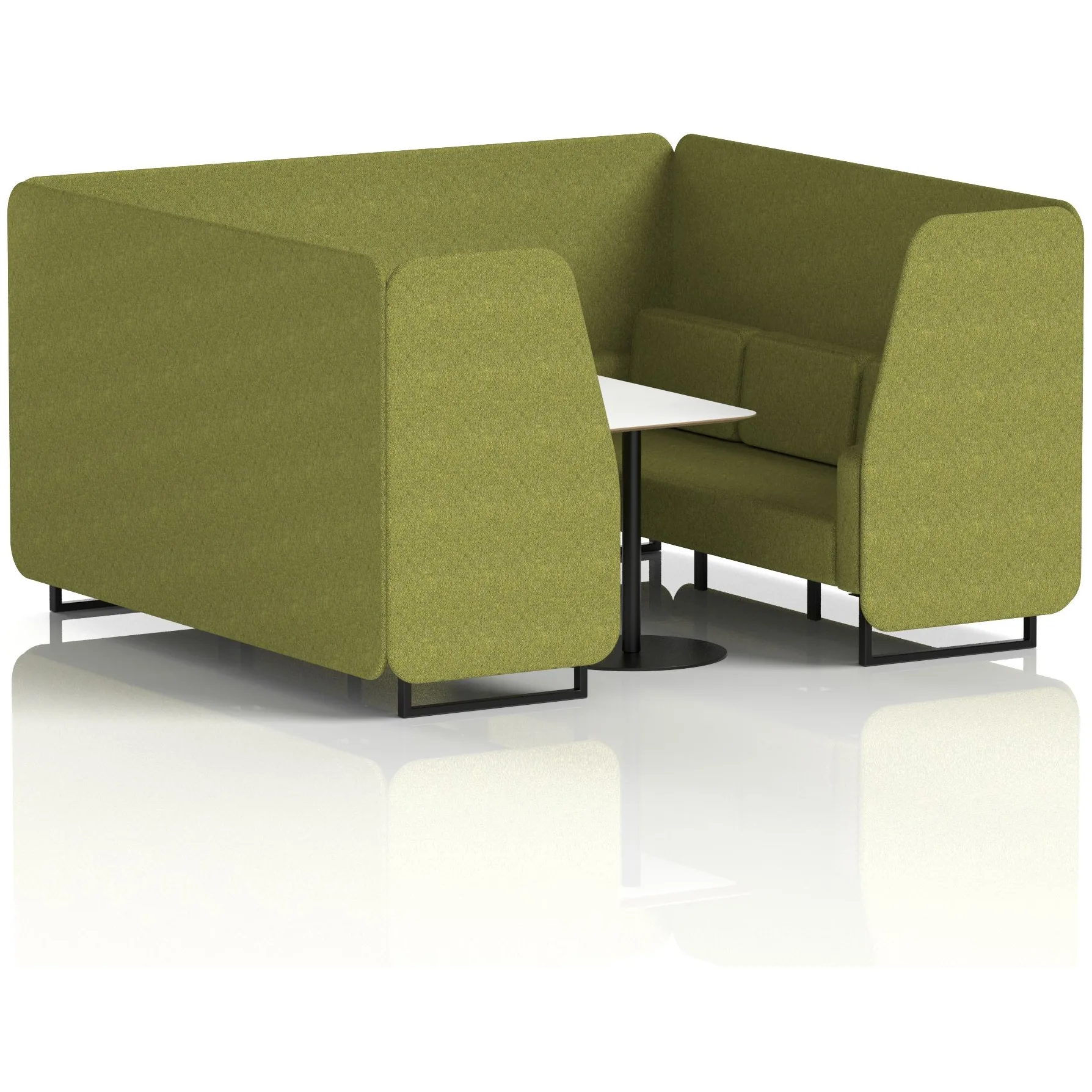 Brixworth Black Frame Office Privacy Booth with Table