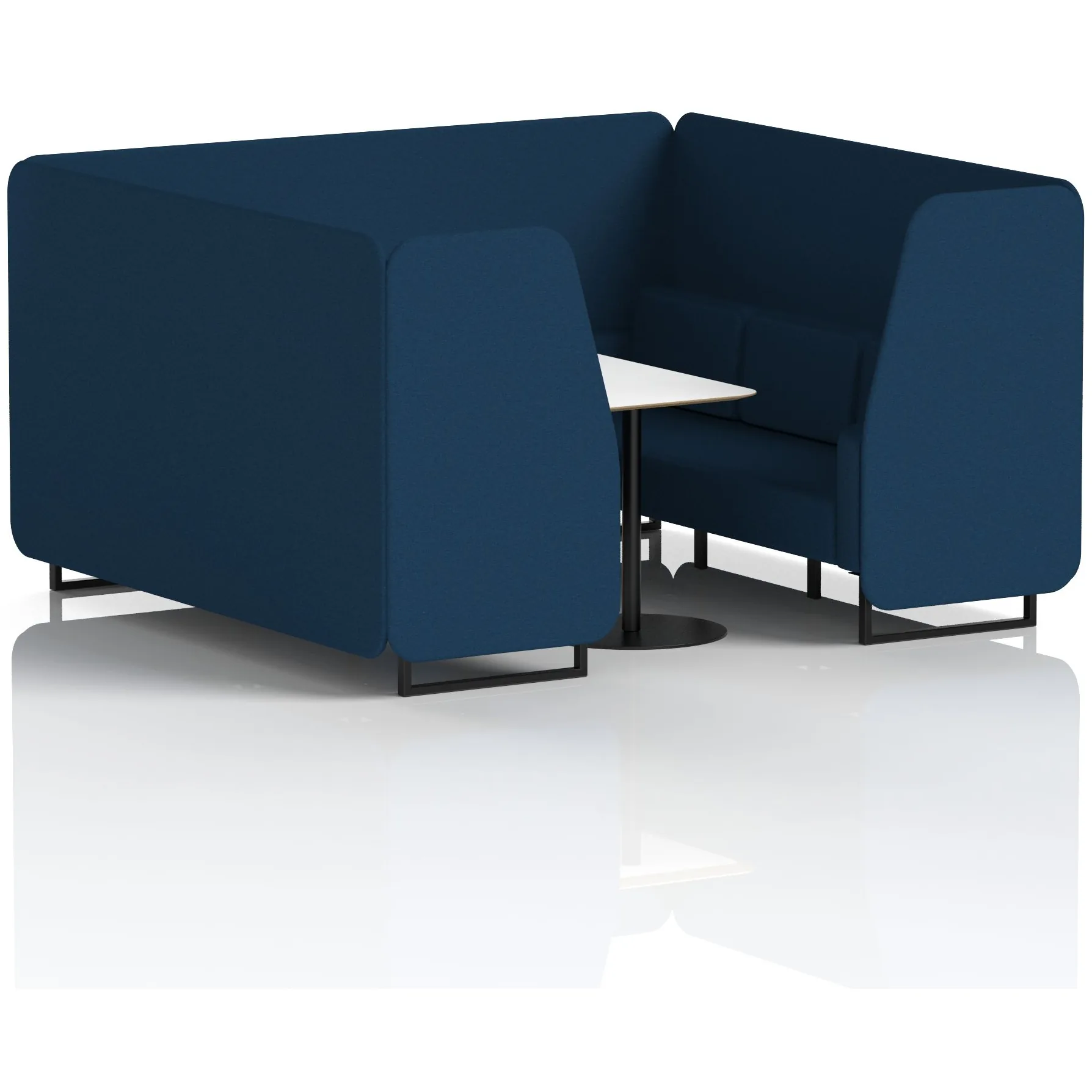 Brixworth Black Frame Office Privacy Booth with Table