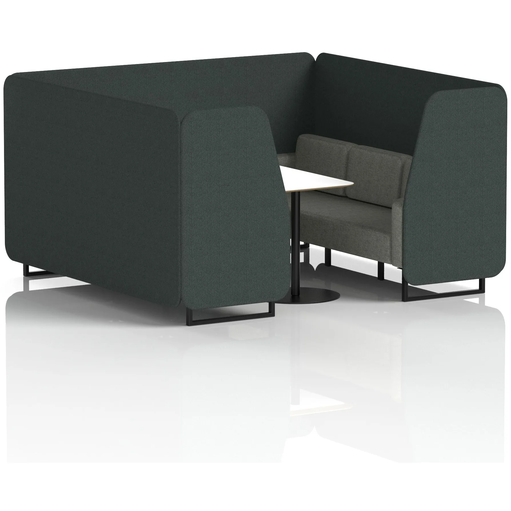 Brixworth Black Frame Office Privacy Booth with Table