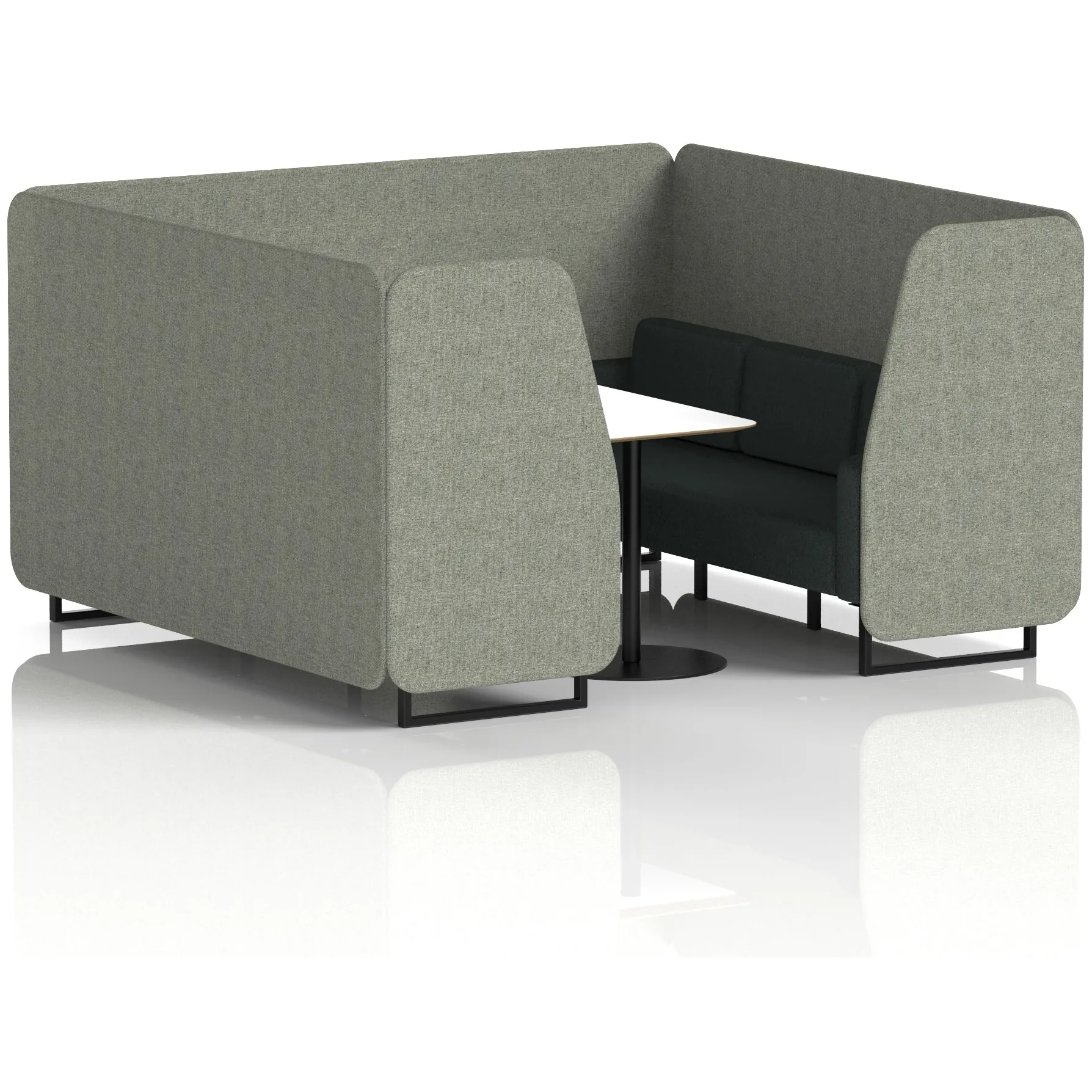 Brixworth Black Frame Office Privacy Booth with Table