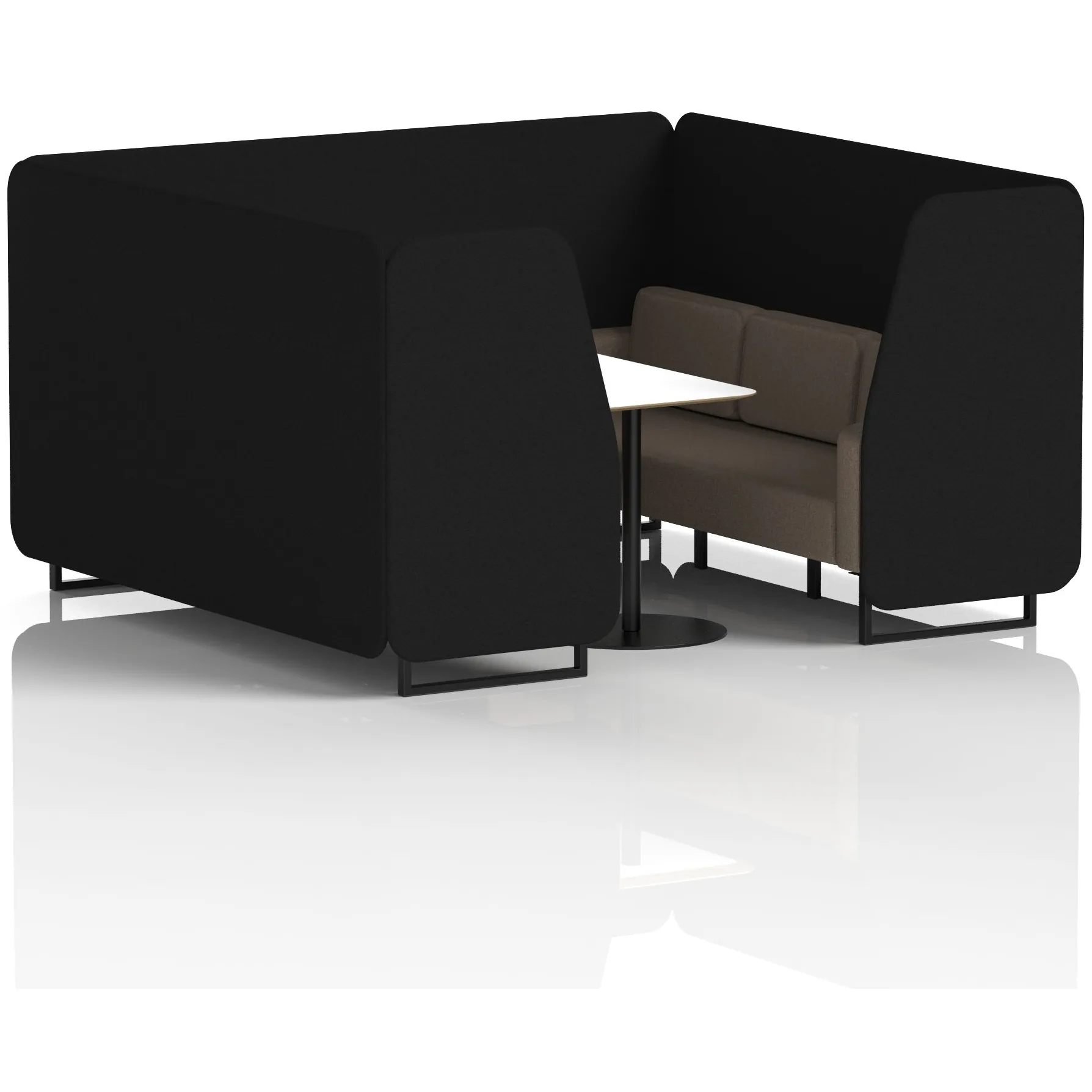 Brixworth Black Frame Office Privacy Booth with Table