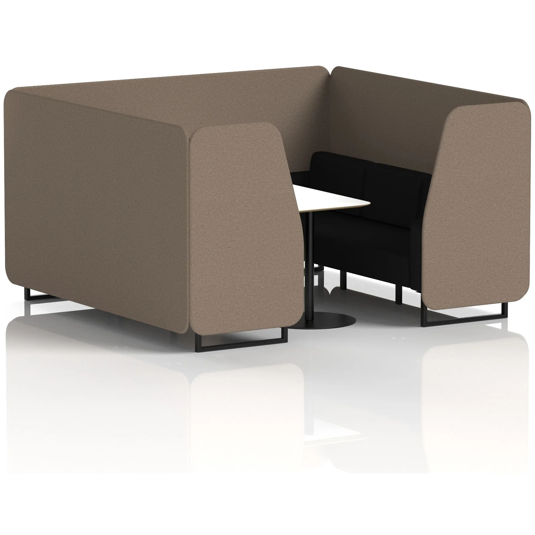 Brixworth Black Frame Office Privacy Booth with Table