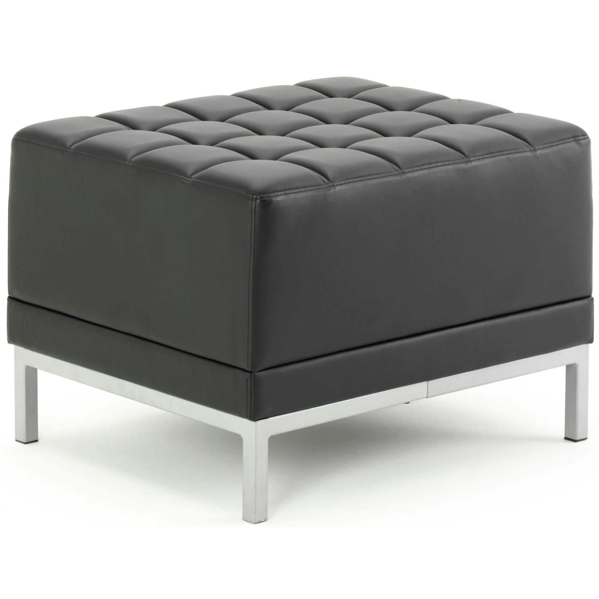 Infinity Black Leather Modular Reception Seating