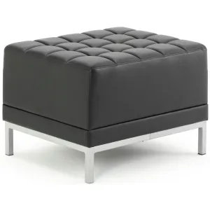 Infinity Black Leather Modular Reception Seating