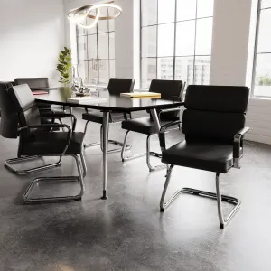 Advocate Medium Back Leather Visitor Office Chair with Arms