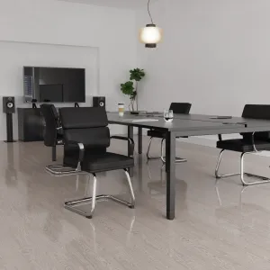 Advocate Medium Back Leather Visitor Office Chair with Arms