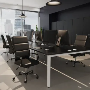 Advocate Medium Back Leather Visitor Office Chair with Arms