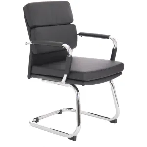 Advocate Medium Back Leather Visitor Office Chair with Arms