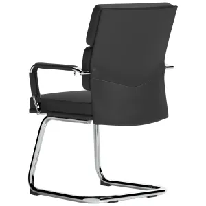 Advocate Medium Back Leather Visitor Office Chair with Arms