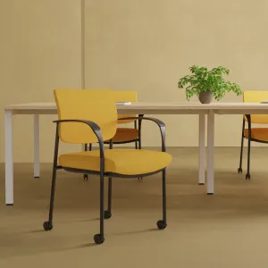 Brunswick Deluxe Deep Cushioned Stacking Visitor Chair with Arms
