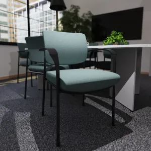 Brunswick Deluxe Deep Cushioned Stacking Visitor Chair with Arms