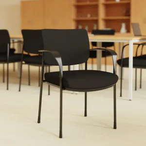 Brunswick Deluxe Deep Cushioned Stacking Visitor Chair with Arms