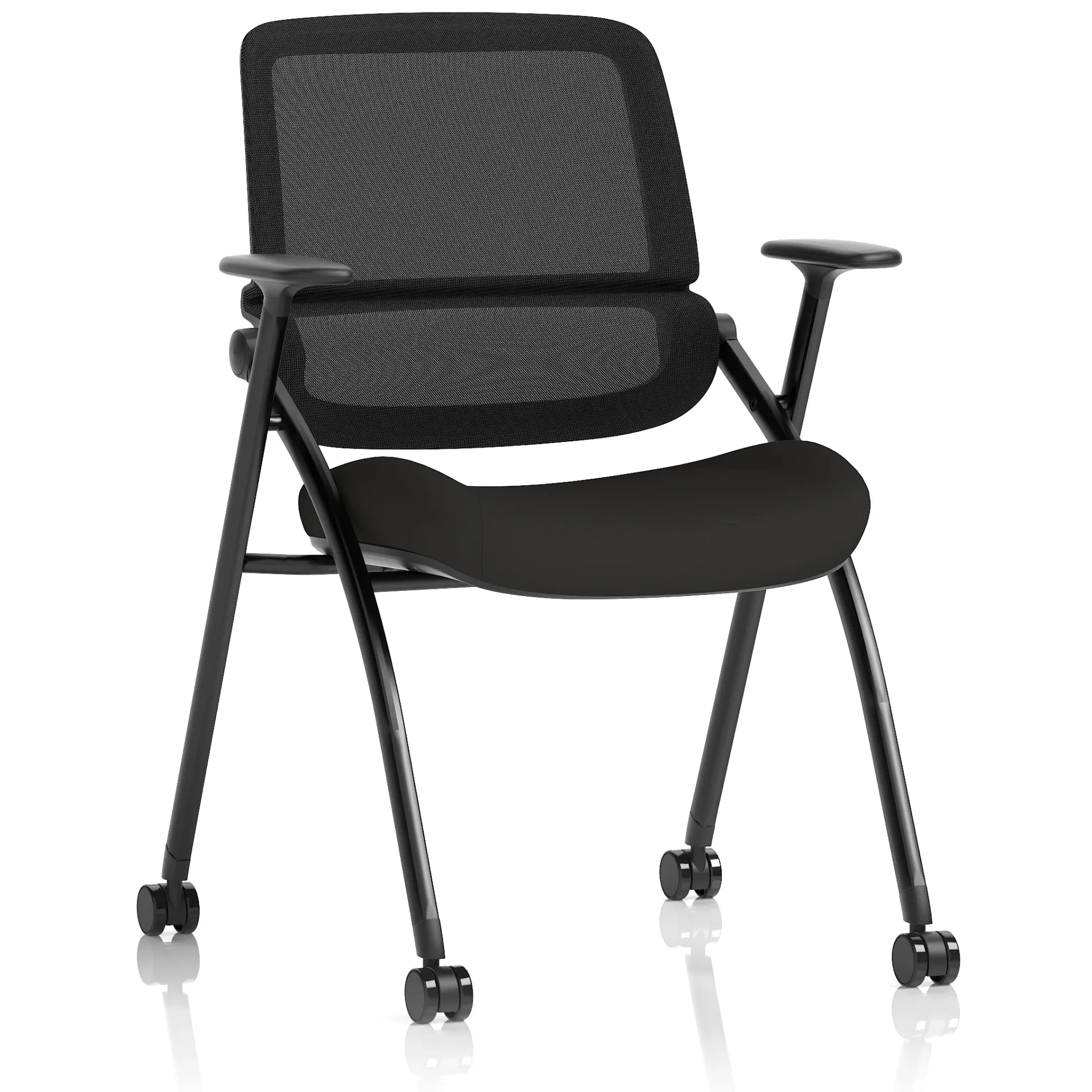 Capra Mesh Back Folding Office Training Chair With Sliding Arms