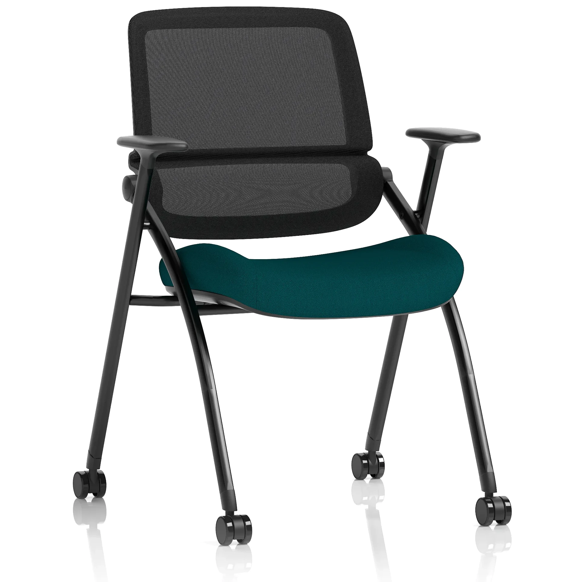 Capra Mesh Back Folding Office Training Chair with Sliding Arms