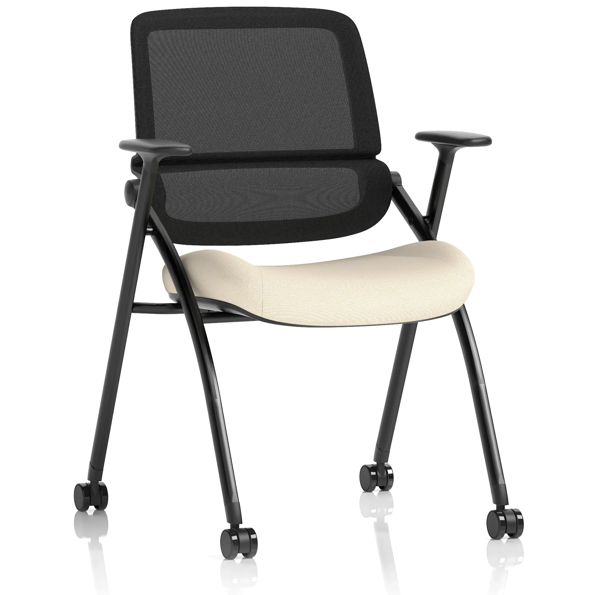 Capra Mesh Back Folding Office Training Chair with Sliding Arms