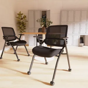 Capra Mesh Back Folding Office Training Chair With Sliding Arms