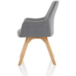 Carmen Grey Fabric Wooden Leg Visitor Chair