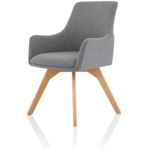 Carmen Grey Fabric Wooden Leg Visitor Chair