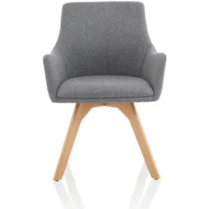 Carmen Grey Fabric Wooden Leg Visitor Chair