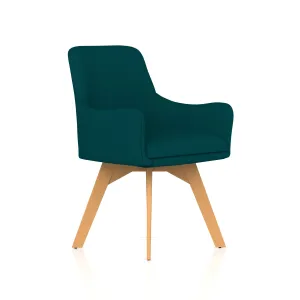 Carmen Solid Timber Frame Fabric Visitor Chair with Arms