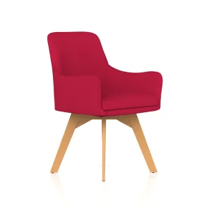 Carmen Solid Timber Frame Fabric Visitor Chair with Arms