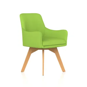 Carmen Solid Timber Frame Fabric Visitor Chair with Arms